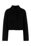 Loulou Studio Zhanna Wool Short Boxy Coat In Black