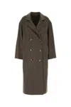 Loulou Studio Loulou Dove Grey Wool Blend Borneo Coat In Brown