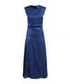 Loulou Studio Copan Viscose Satin Midi Dress In Blue