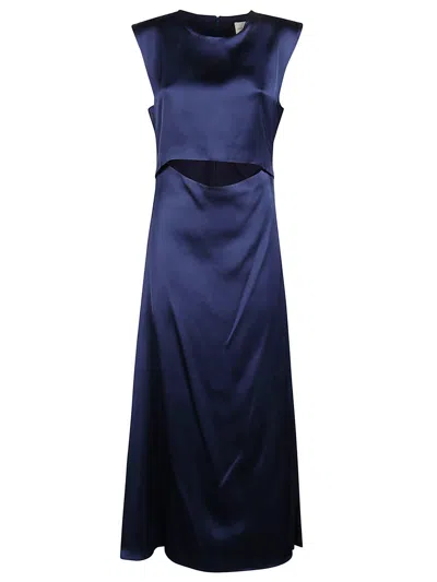 Loulou Studio Copan Cut-out Midi Dress In Navy