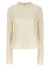 LOULOU STUDIO COSMO SWEATER, CARDIGANS WHITE