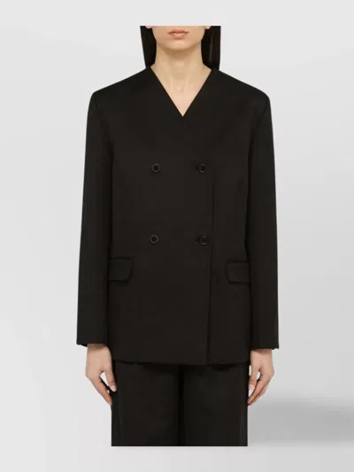 LOULOU STUDIO COTTON AND LINEN DOUBLE-BREASTED JACKET