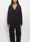 LOULOU STUDIO COTTON BAHIA V NECK SWEATER