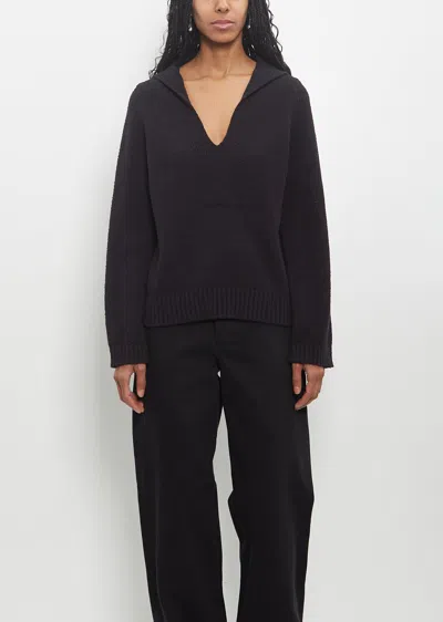 LOULOU STUDIO COTTON BAHIA V NECK SWEATER