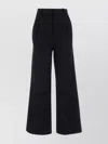 Loulou Studio Wide Leg Trousers In Cotton And Linen In Black