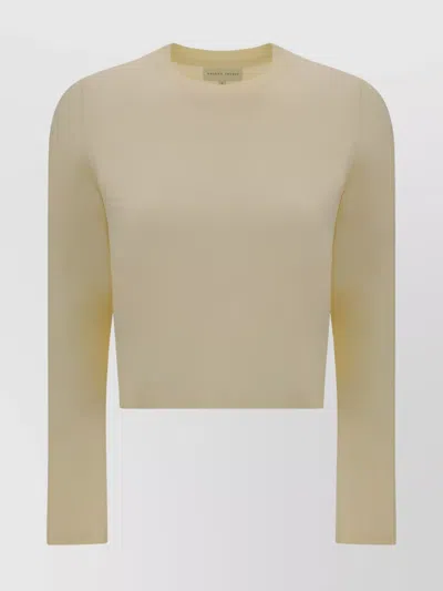 Loulou Studio Cotton Oversize Cropped Long Sleeve In Yellow