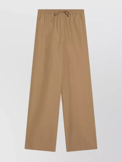 LOULOU STUDIO COTTON TROUSERS WITH ELASTIC WAISTBAND AND WIDE LEG