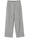 Loulou Studio Cove Pleated Elastic Waistband Wool Pants In Grey