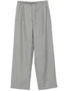Loulou Studio Cove Pleated Elastic Waistband Wool Pants In Grey