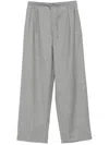 Loulou Studio Cove Pleated Elastic Waistband Wool Pants In Gray
