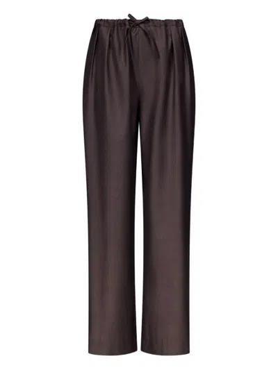 Loulou Studio Drawstring Casual Pants In Brown