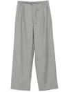 Loulou Studio Cove Pleated Elastic Waistband Wool Pants In Grey