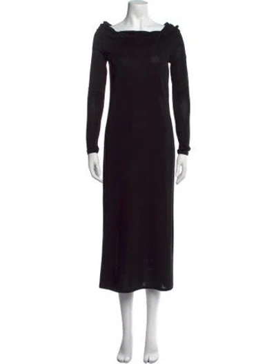 Pre-owned Loulou Studio Cowl Neck Long Dress In Black