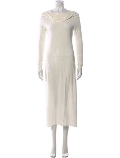 Pre-owned Loulou Studio Cowl Neck Midi Length Dress In Neutral