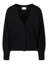 Loulou Studio Zanzibar Cropped Wool-cashmere Cardigan In Negro
