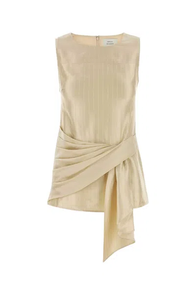 Loulou Studio Cream Satin Fonda Top In Neutral