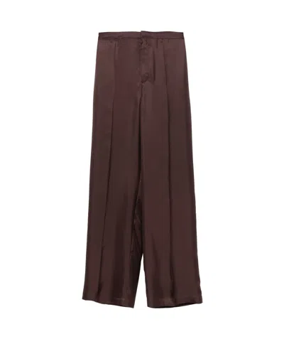 Loulou Studio Creased Casual Pants In Brown