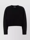 Loulou Studio Crew Neck Bruzzi Knit Sweater With Ribbed Cuffs And Hem In Black