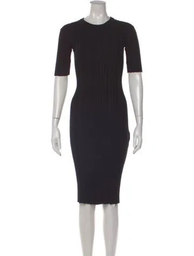 Pre-owned Loulou Studio Crew Neck Knee-length Dress In Black