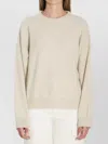 Loulou Studio Crew Neck Knit Sweater With Dropped Shoulders In Gold
