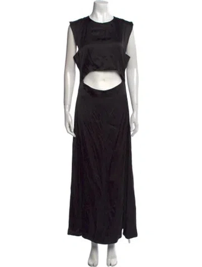 Pre-owned Loulou Studio Crew Neck Long Dress In Black
