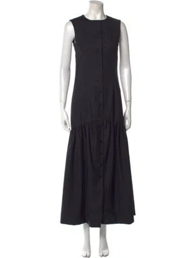 Pre-owned Loulou Studio Crew Neck Long Dress In Black