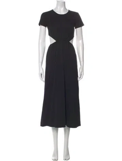 Pre-owned Loulou Studio Crew Neck Long Dress In Black