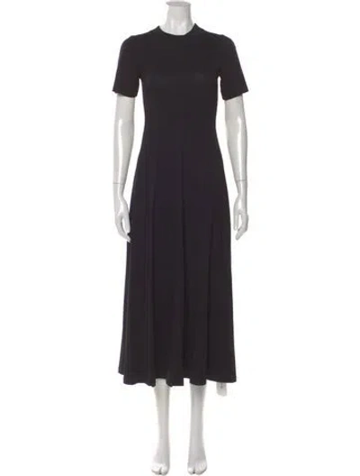 Pre-owned Loulou Studio Crew Neck Long Dress In Black
