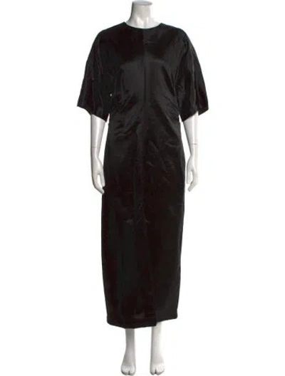 Pre-owned Loulou Studio Crew Neck Long Dress In Black