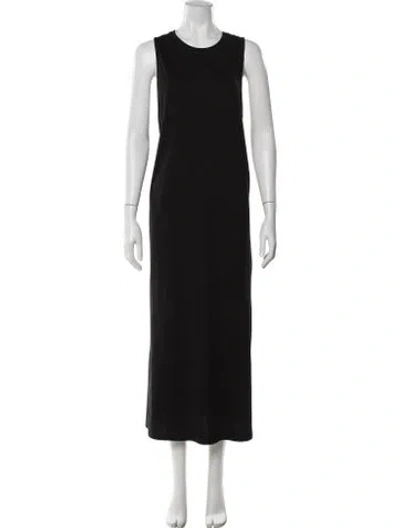 Pre-owned Loulou Studio Crew Neck Long Dress In Black