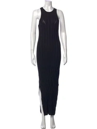 Pre-owned Loulou Studio Crew Neck Long Dress In Black
