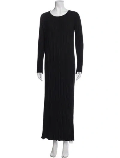 Pre-owned Loulou Studio Crew Neck Long Dress In Black