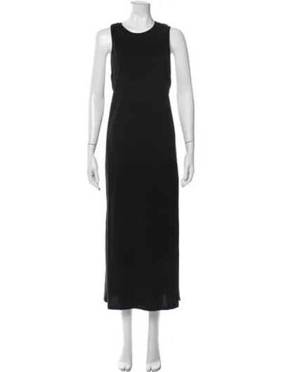Pre-owned Loulou Studio Crew Neck Long Dress In Black