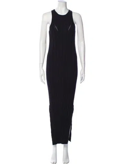 Pre-owned Loulou Studio Crew Neck Long Dress In Blue
