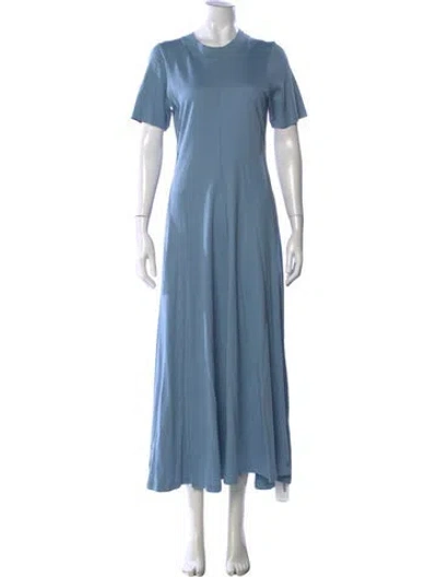 Pre-owned Loulou Studio Crew Neck Long Dress In Blue