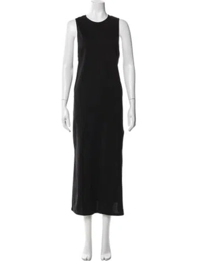 Pre-owned Loulou Studio Crew Neck Long Dress In Blue