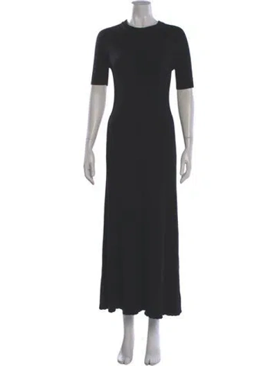 Pre-owned Loulou Studio Crew Neck Long Dress In Gray