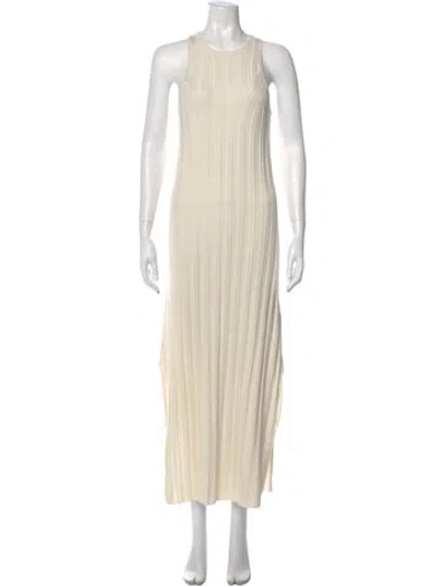 Pre-owned Loulou Studio Crew Neck Long Dress In Neutral