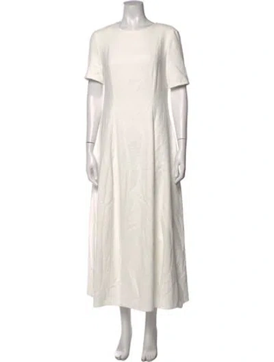 Pre-owned Loulou Studio Crew Neck Long Dress In Neutrals