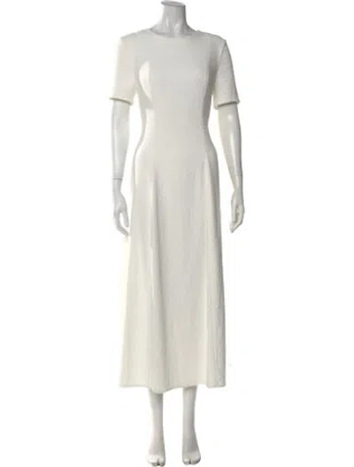 Pre-owned Loulou Studio Crew Neck Long Dress In Neutrals