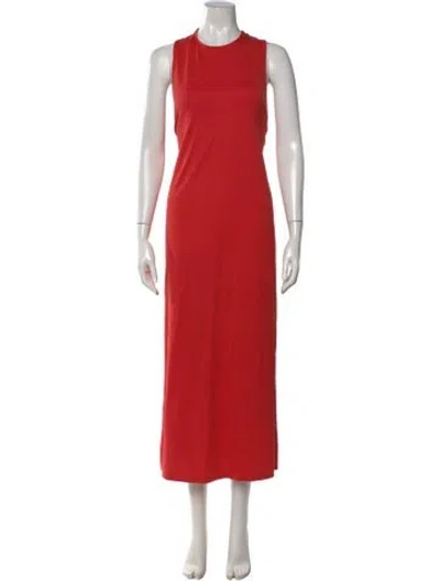 Pre-owned Loulou Studio Crew Neck Long Dress In Red