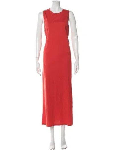 Pre-owned Loulou Studio Crew Neck Long Dress In Red