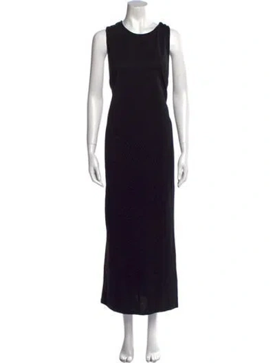 Pre-owned Loulou Studio Crew Neck Long Dress W/ Tags In Black