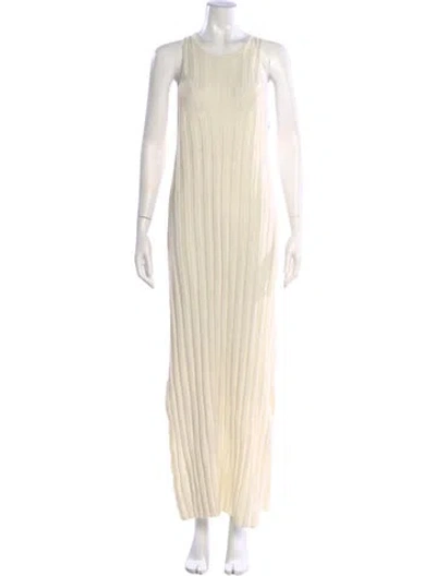 Pre-owned Loulou Studio Crew Neck Long Dress W/ Tags In Neutral