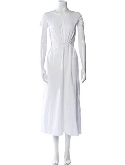 Pre-owned Loulou Studio Crew Neck Long Dress In White