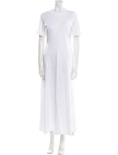 Pre-owned Loulou Studio Crew Neck Long Dress In White