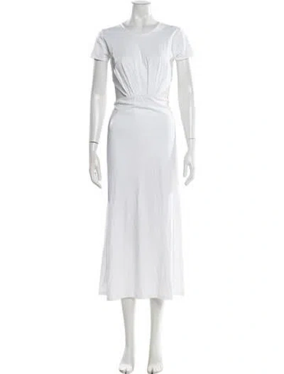 Pre-owned Loulou Studio Crew Neck Long Dress In White