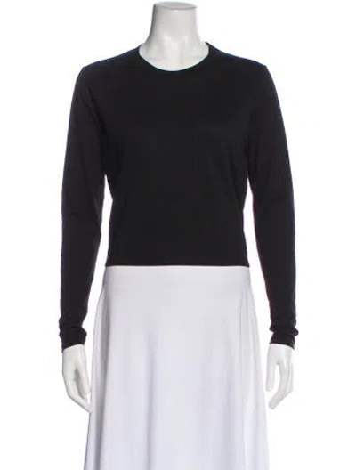 Pre-owned Loulou Studio Crew Neck Long Sleeve Top In Black