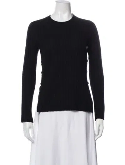 Pre-owned Loulou Studio Crew Neck Long Sleeve Top In Black