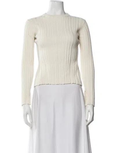 Pre-owned Loulou Studio Crew Neck Long Sleeve Top In Neutral